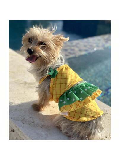 Pineapple Funny Dog Swimwear Bikini Summer Dog Clothes Beach Swimsuit Puppy Bathing Suit Puppy Vest Cooling Dog Shirts Pet Shirt For Small Dog, Cat Apparel 🎁60% OFF COUPON for every New User!
