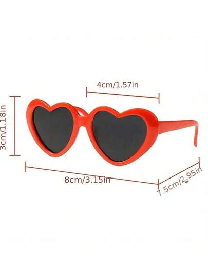 PETSIN Pet Heart Shaped Glasses - Funny Photo Props For Dogs And Cats, Cute Accessories, Pet Sunglasses