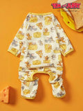 TOM & JERRY X PETSIN 1pc Cute Mouse Cat Eating Cheese Cartoon Cute Pattern Printed Pet Cat Dog Universal Four Leg Suit Elastic Comfortable Dog Jumpsuit