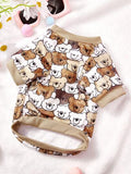 PETSIN 1 Pc Mixed Color Teddy Bear Letter Printed Flannel Pet , Autumn And Winter Thick Warm Pet Clothing