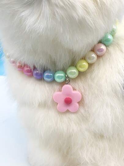 1pc Flower Decor Pet Necklace Suitable For Cats, Dogs, Teddy & Small Pets Under 9.0kg