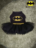 Batman X PETSIN 1pc Superhero Style Black Mesh Princess Dress For Cats And Dogs, Spring/Summer Thin, Great For Indoor Dress-Up Play Or Outdoor Ween Costume Walks