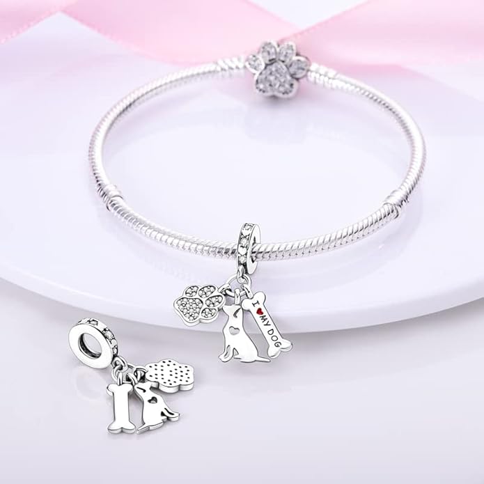 CYCUFF 925 Sterling Silver Charms Suitable for Charm Necklaces, Bracelet Pendants Beads Jewelry Gift for Women Family Friends