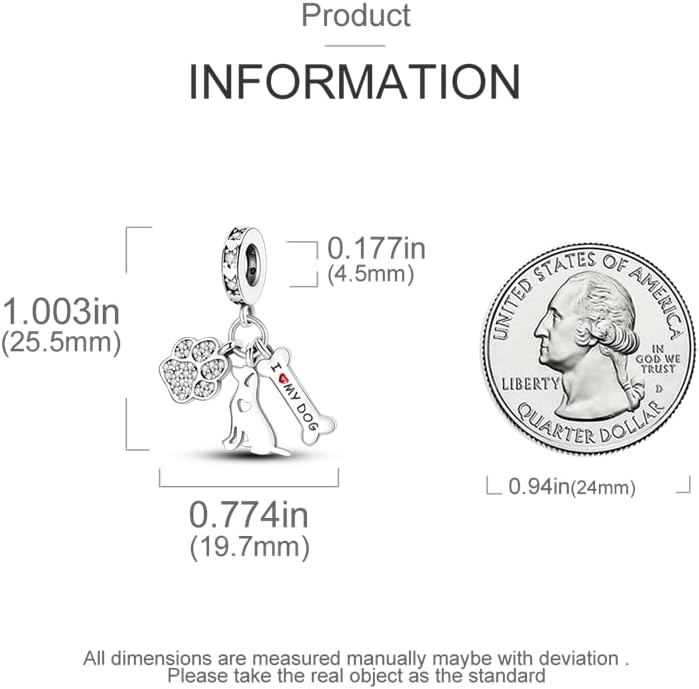 CYCUFF 925 Sterling Silver Charms Suitable for Charm Necklaces, Bracelet Pendants Beads Jewelry Gift for Women Family Friends