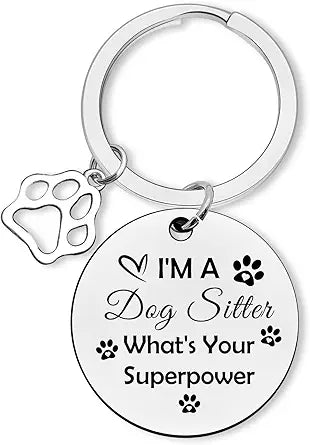 Dog Sitter Thank You Gifts Dog Walker Keychain Pet Sitter Gifts for Women Men Pet Trainer Dog Owner Dog Lovers Gifts for Friends Appreciation Jewelry Coworker Farewell Christmas Birthday Present