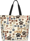 Novelty Dog Pug Large Tote Bag Casual Shoulder Bags Reusable Grocery Handbag For Women Travel Shopping