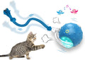 Interactive Cat Toys Ball for Indoor Cats Fast Rolling on Carpet, Chirping & Motion Activate Cat Toys (Blue)