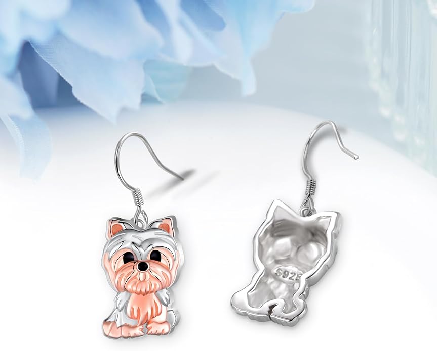 Cute Golden Retriever/Schnauzer/German Shepherd/Poodle/Yorkie Earrings 925 Sterling Silver Dog Dangle Earrings Dog Jewelry Gifts for Women Dog Lover