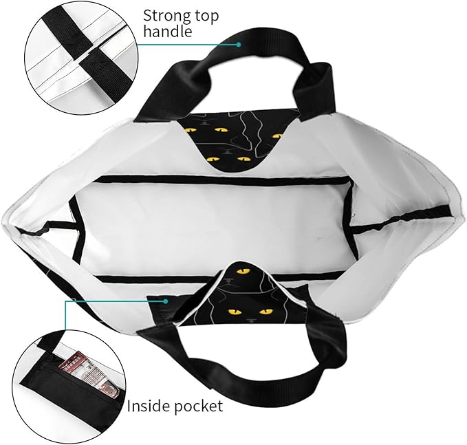 Novelty Dog Pug Large Tote Bag Casual Shoulder Bags Reusable Grocery Handbag For Women Travel Shopping