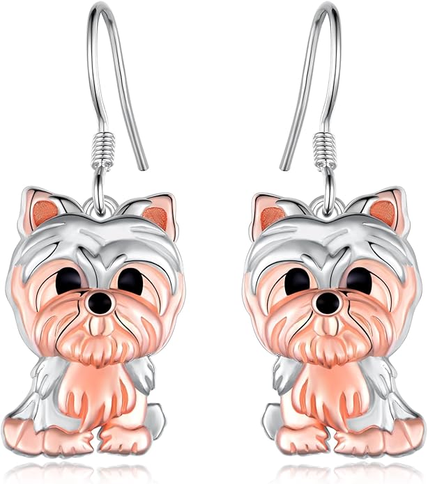 Cute Golden Retriever/Schnauzer/German Shepherd/Poodle/Yorkie Earrings 925 Sterling Silver Dog Dangle Earrings Dog Jewelry Gifts for Women Dog Lover