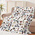 Tupmnbry Dog Throw Blanket Dog Paw Bones Print Blanket Super Soft Flannel Fleece Blanket Lightweight Fluffy Plush Bed Blankets for Bedding Sofa and Travel 50"X60"