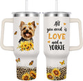 Yorkie Tumbler for Womens,Vacuum Insulated Travel Cup 40oz