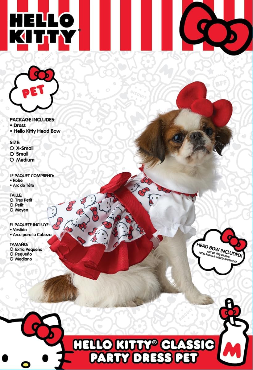 Hello Kitty Classic Pet Party Dress, Medium for Small Dogs