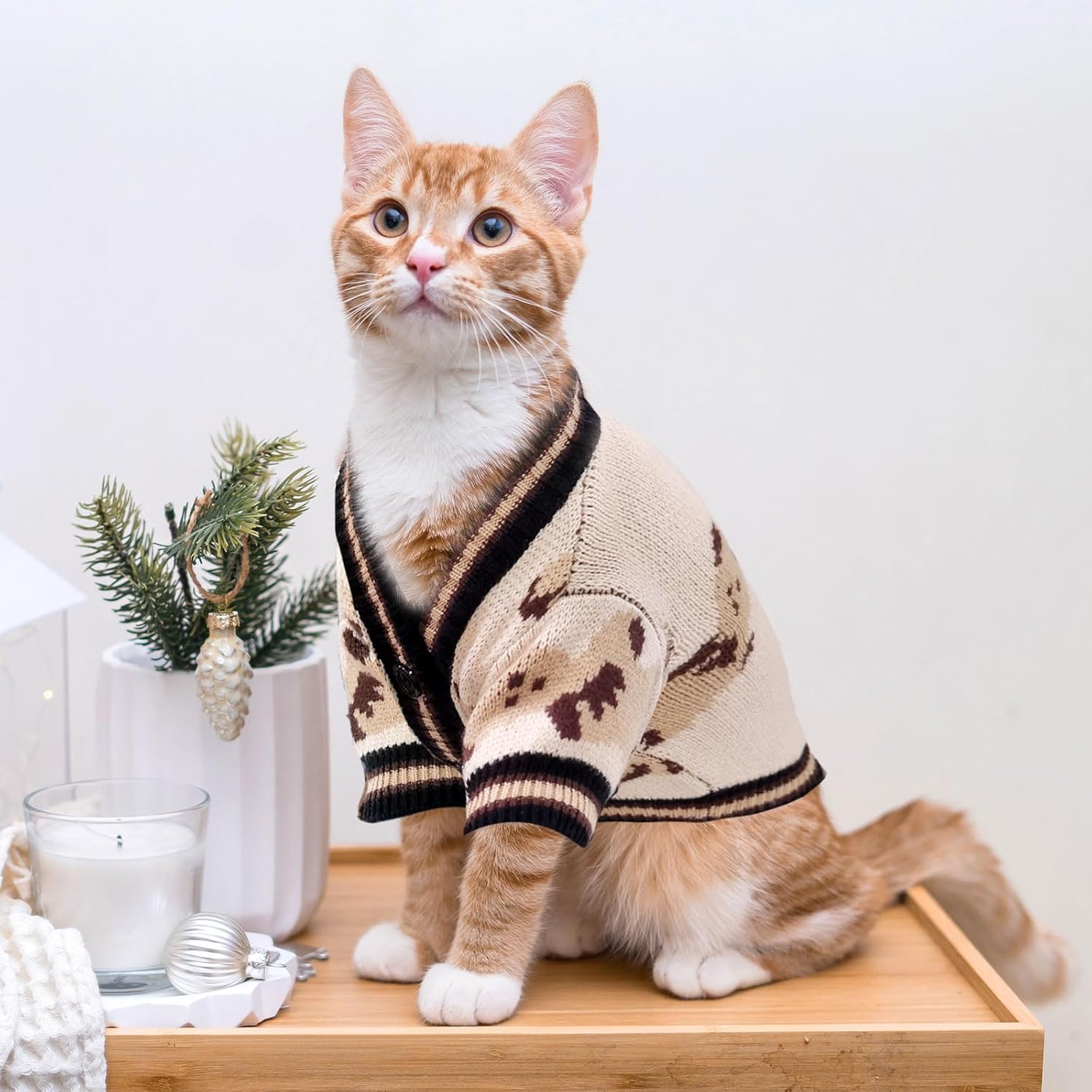 Small Dog Sweaters Cute Bear Dog Cardigans Clothes for Small Medium Dogs Boy Girl Puppy Cat Knitting Cardigan Outfits Dogs Winter Coats Warm Pet Doggy Clothes Soft Knitwear
