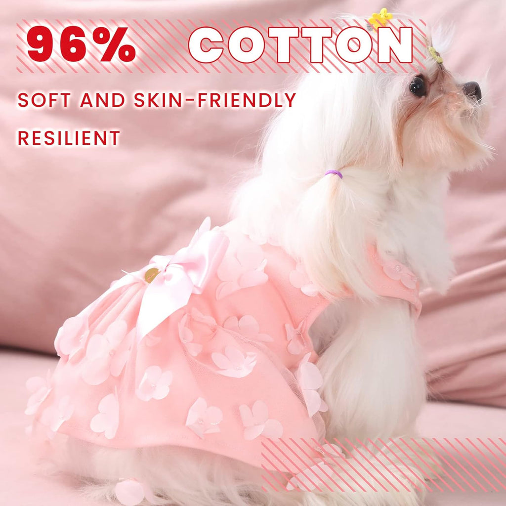 Laifug Dog Dress Puppy Print Princess Dog Dress Cute Party Wear