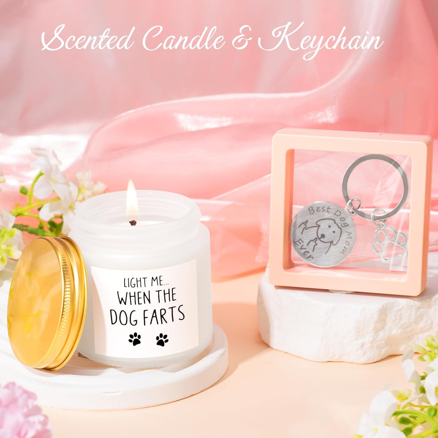 Dog Mom Gifts For Women, Best Dog Lovers Gifts, Mothers Day Birthday Christmas Gift for Dogs Lovers Owners Mom Daughter, Dogs Themed Gift with 12oz Enamel Coffee Mug Makeup Bag Candle Bracelets Socks