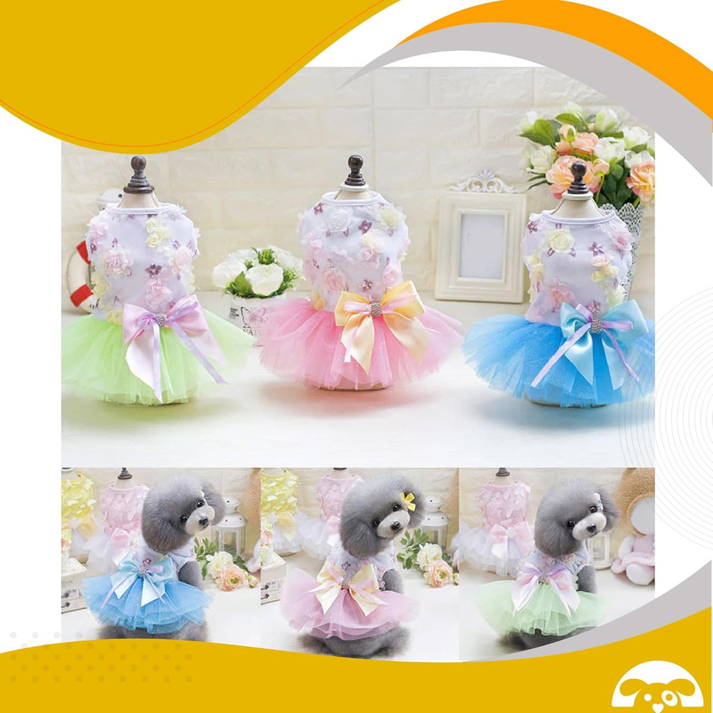 PetnBeyond Dog Princess Dress Perfect for Small Dogs - Enchanting Tiered Layer Tutu Pet Apparel for Birthdays Celebrations - Cute Tulle Dog Dresses Costume Suitable Cats and Puppy (X-Small, Pink)