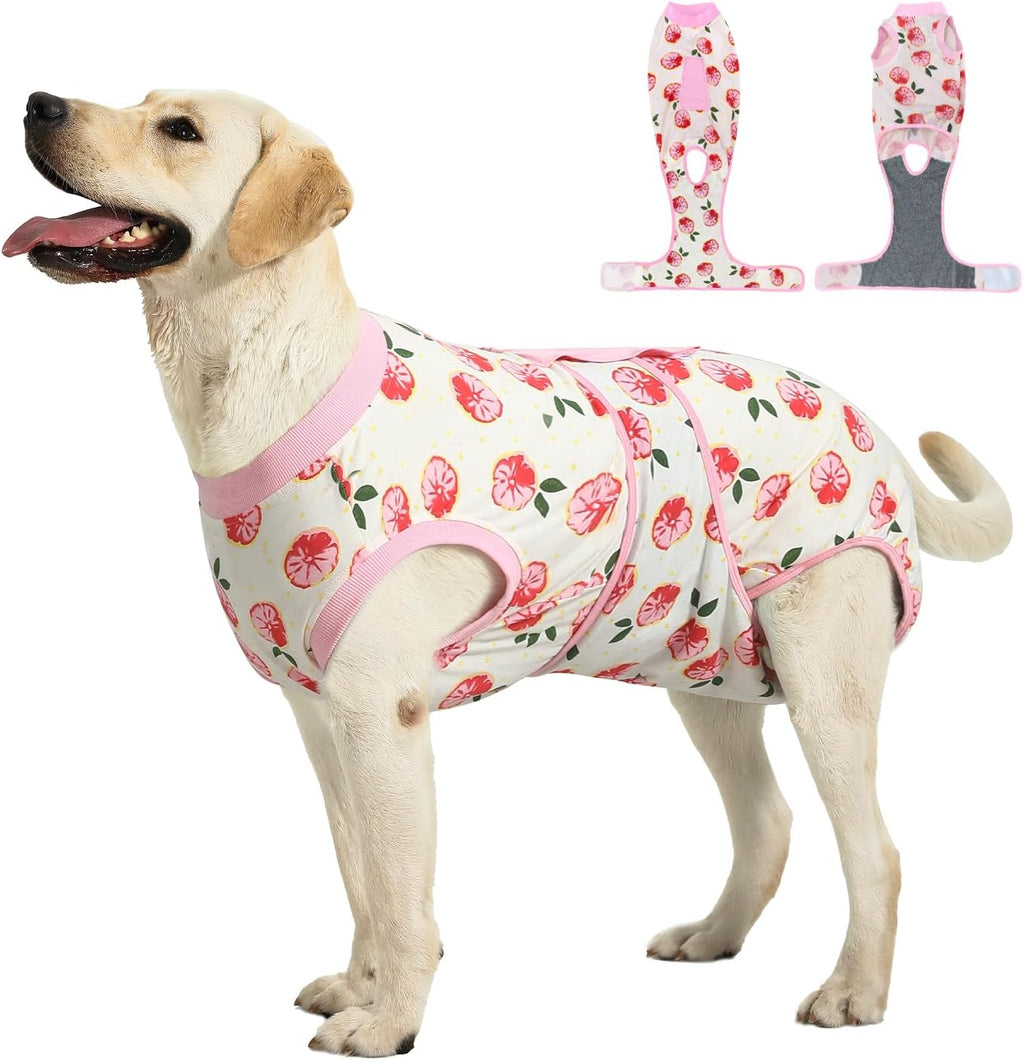 Recovery Suit for Dogs Cats After Surgery, E-Collar & Cone Alternative Surgical Suit, Prevent Licking Dog Onesies Pet Surgery Recovery Suit Soft Dog Bodysuit, Pink