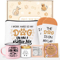 Dog Mom Gifts For Women, Best Dog Lovers Gifts, Mothers Day Birthday Christmas Gift for Dogs Lovers Owners Mom Daughter, Dogs Themed Gift with 12oz Enamel Coffee Mug Makeup Bag Candle Bracelets Socks