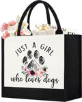 Canvas Tote Bag for Women, Cute Dog Gifts for Dog Lover, Animal Lover Gift Aesthetic Beach Tote Bag Reusable Grocery Bag, Birthday Christmas Gift for Daughter Friends Sisters Bestie Who Loves Dogs