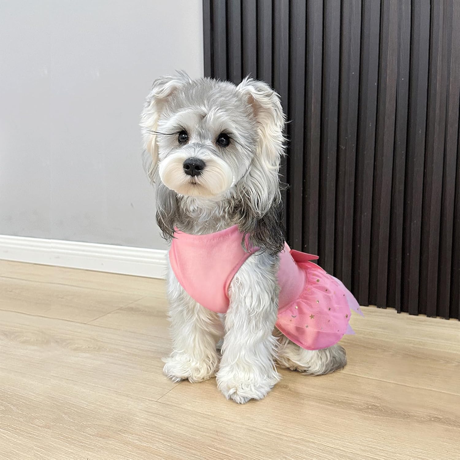 Idepet Princess Dog Dress Tulle Puppy Skirt Pet Apparel Dog Tutu with Bowknot,Birthday Dresses Daisy Sleeveless Holiday Clothes for Small Dogs Girls and Cats, Small