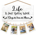 Dog Mom Gifts Picture Frame Photo Holder for Wall, Gifts for Dog Lovers, Dog Themed Gifts, Dog Gifts for Women, Funny Dog Gifts, Dog Mom Dad Grandkids Gifts Hanging Photo Display