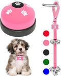 2 Pack Dog Door Bells Dog Doorbell to go Outside Puppy Train Bell for Dogs to Ring to go Potty Puppy Toilet Training Bell Jingle Bells for Doorknob Girl Puppy Essentials Accessories (Pink)