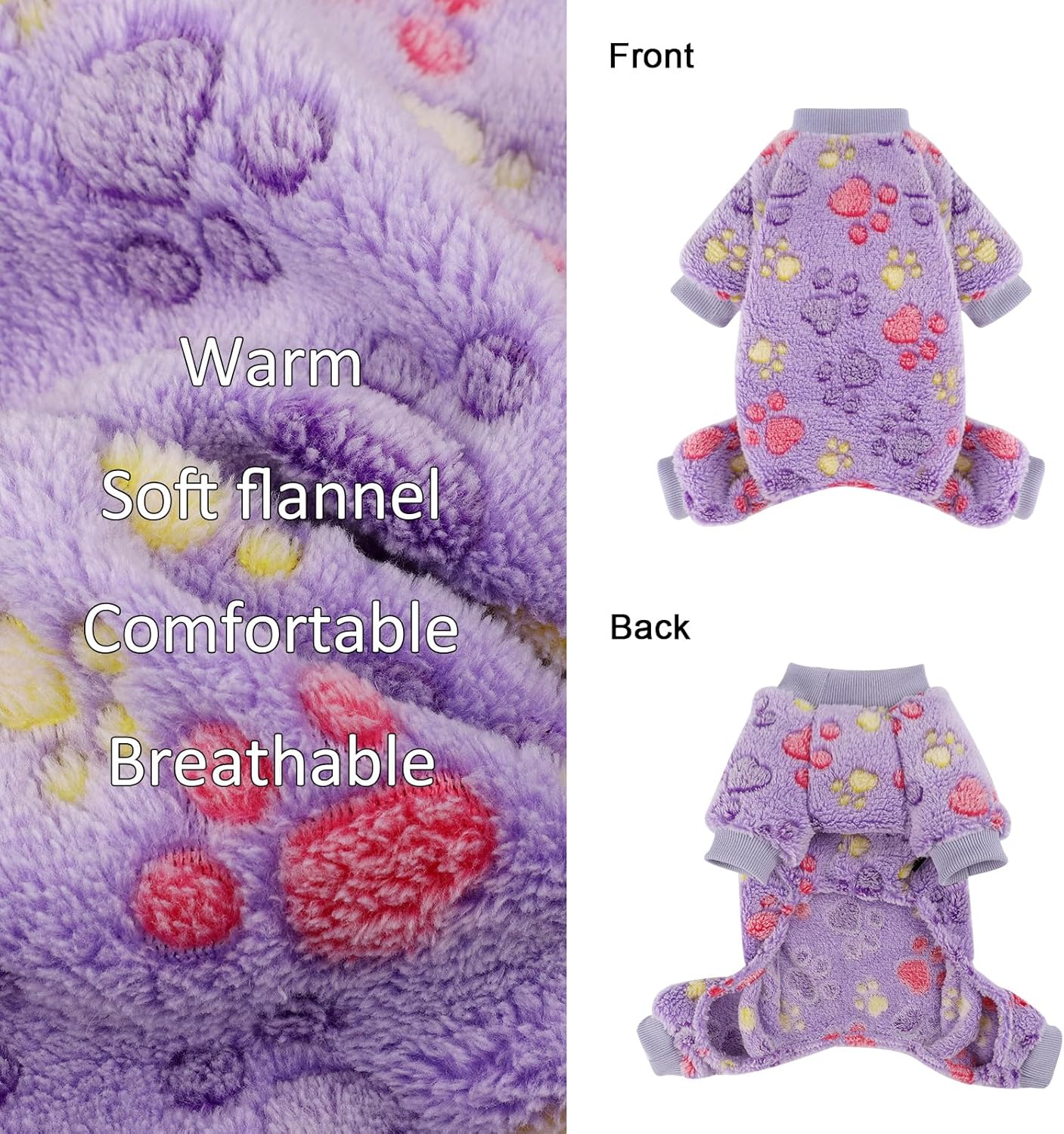 YIKEYO Dog Sweaters for Small Dogs, Dog Pajamas Winter Girl and Boy,Puppy 4 Legged Clothes Chihuahua Yorkie Teacup Jumpsuit Cute Feet Print