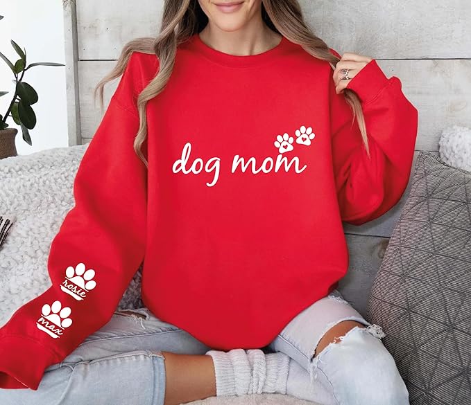 Custom Dog Mom Sweatshirt with Pet Names, Personalized Gifts for Dog Dad, Cat Dad Gifts, Custom Pet Sweatshirt, Personalized Cat Mom Gift, Pawsome Parents, Womens Novelty Sweatshirt Multiple Colors