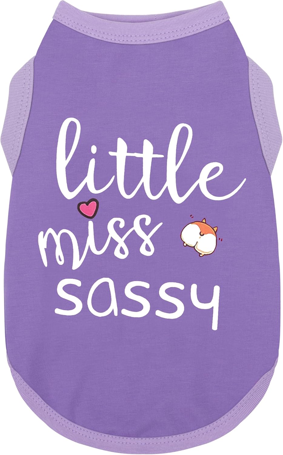 Paiaite Dog Clothes Fashionable Sleeveless Pet Vest: 'Little Miss Sassy' Printed Cotton Dog Shirt, Ideal for Small, Medium, and Large Breeds, Ensuring Comfort and Breathability Purple