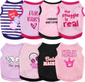 Reginary 8 Pieces Dog Shirts Girl Small Dog Clothes for Chihuahuas Yorkies Female Puppy Shirts Printed Pet Outfit Cute Breathable Soft Valentine's Day Doggie Cat Lovers Gift
