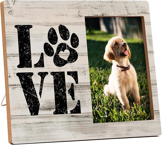 Dog Picture Frames, Puppy Photo Frame, Love Dogs Frames For Pictures, Pet Memorial Gifts, Farmhouse Home Living Room Bedroom Office Decoration -b102