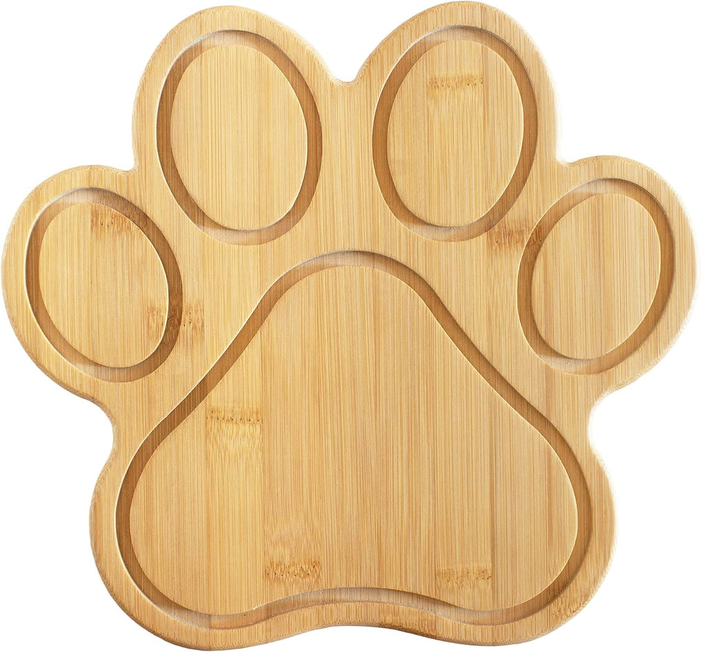 Totally Bamboo Paw Shaped Cutting Board – Bamboo Wood Charcuterie and Cheese Board with Juice Grooves, Fun Serving Board and Gift for Dog and Cat Lovers, 11 x 10 Inches