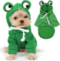 Adorable Frog Dog Hoodie with Cute Frog Eyes,Warm and Cozy Cotton Blend Sweatshirt for Small,Medium Dogs Perfect for Fall,Dog Costumes,and Cosplay Parties,Pet Outfit for All Occasions