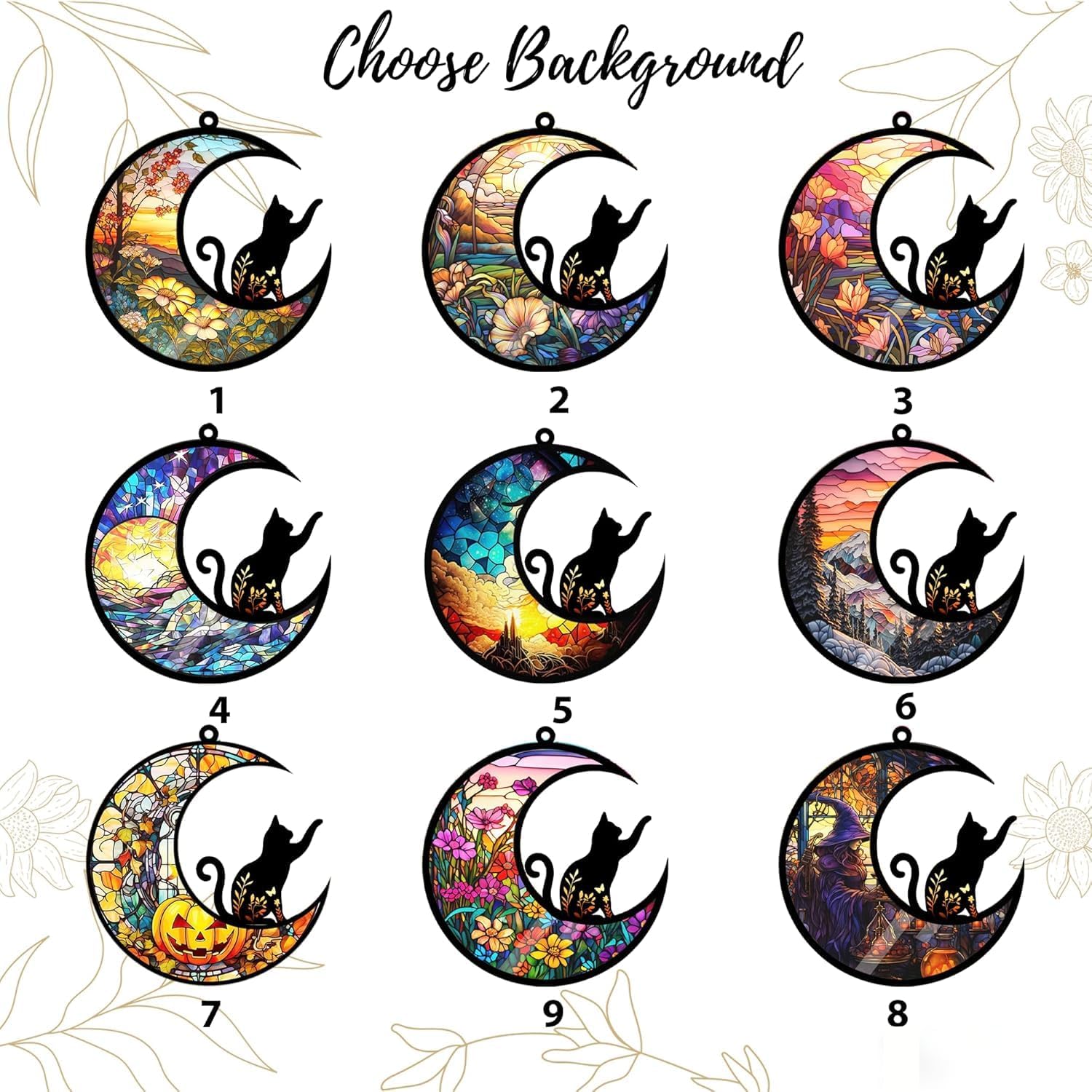 NAZENTI Personalized Cat Memorial Suncatcher, Loss of Pets Hanging Ornament, Custom Cats Remembrance Gifts, Sympathy Gift, Bereavement Gifts Cats, Cat Wind Chimes Memorial, Pet Owner