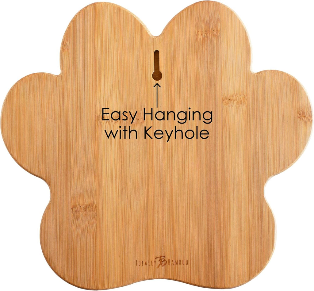 Totally Bamboo Paw Shaped Cutting Board – Bamboo Wood Charcuterie and Cheese Board with Juice Grooves, Fun Serving Board and Gift for Dog and Cat Lovers, 11 x 10 Inches