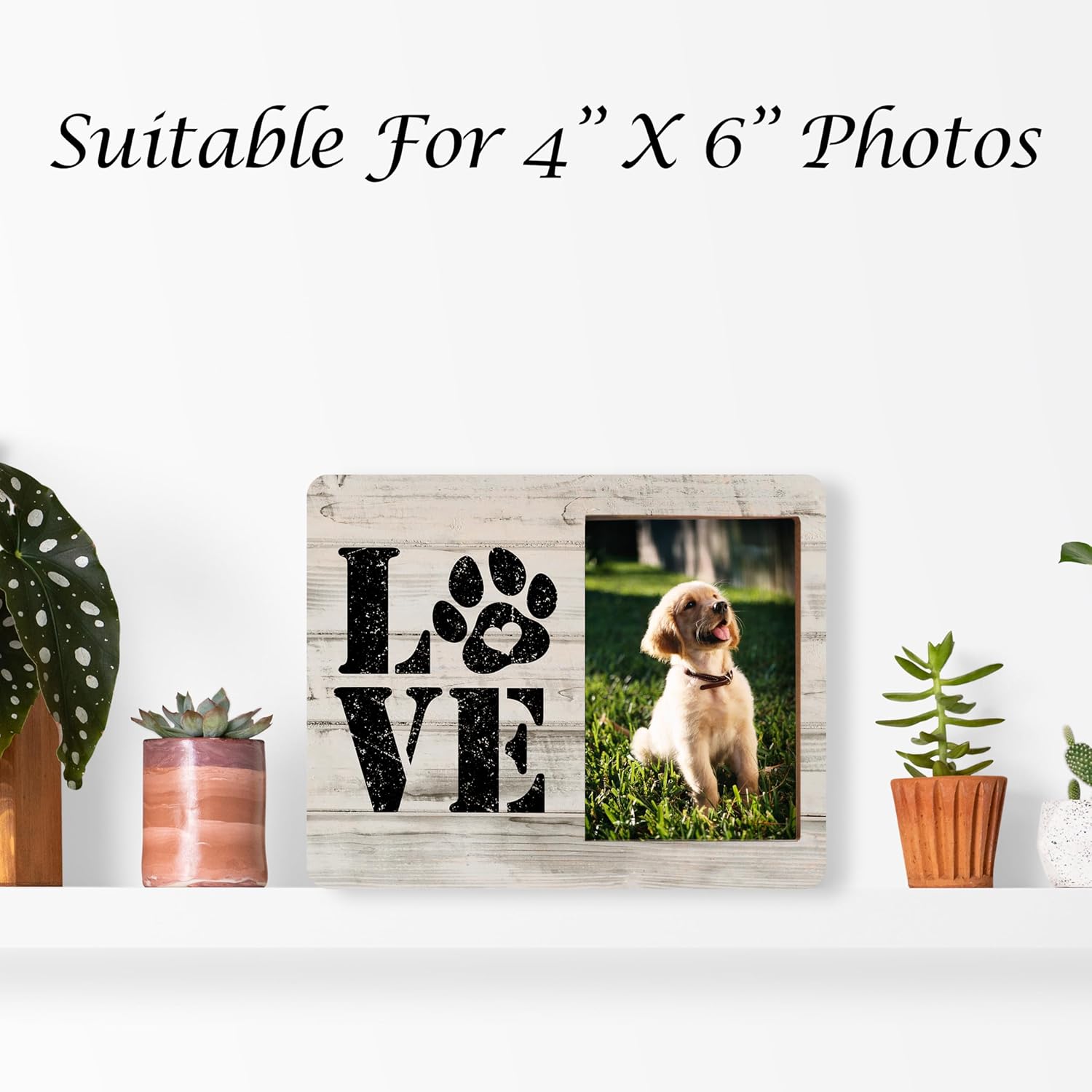 Dog Picture Frames, Puppy Photo Frame, Love Dogs Frames For Pictures, Pet Memorial Gifts, Farmhouse Home Living Room Bedroom Office Decoration -b102