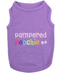 'Pampered Poochie' Luxury Dog Shirt – Trendy Embroidered Dog Apparel for Small Dogs & Cats, Purple