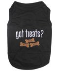 'Got Treats?' Novelty Dog Apparel – Fun Embroidered Pet Wear for Dogs & Cats, Black