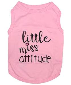 Little Miss Attitude Pet Shirt - Cute Dog & Cat Shirt, Pink
