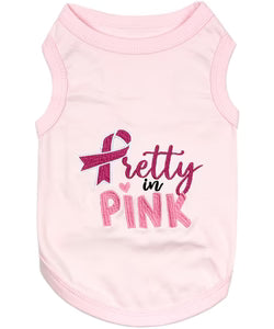 'Pretty in Pink' Fashionable Pink Pet T-Shirt – Comfortable Embroidered Dog Wear for All Occasions, Pink