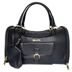 'Sonoma Carrier' for Dogs & Cats – Luxury Black Travel Pet Carrier, Soft and Lightweight Design