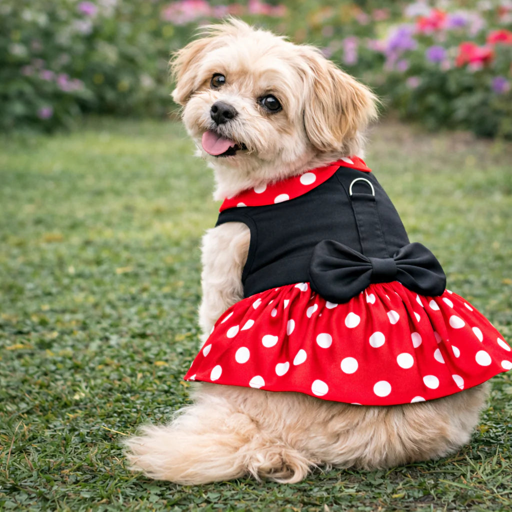 ‘Polka Dot Dog Dress’ Cute Outfit for Dogs & Cats Red